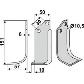 FR�SERKNIV V. 151 x 6 x 50 mm. BADALINI