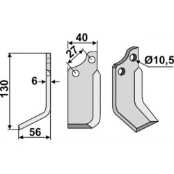 FRSERKNIV H. 130 x 6 x 40 mm. B.C.S.