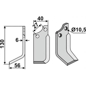 FRSERKNIV V. 130 x 6 x 40 mm. B.C.S.