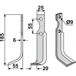 FRSERKNIV V. 185 x 6 x 25 mm. B.C.S.