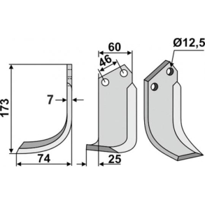 FRSERKNIV V. 173 x 7 x 60 mm. B.C.S.