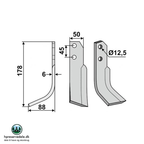 FRSERKNIV V CARRARO. 178 x 6 x 50 mm