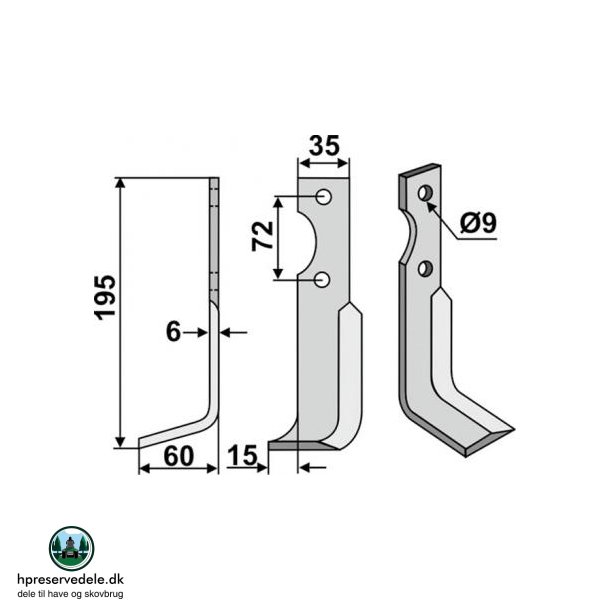 FRSERKNIV V CASORZO. 195 x 6 x 35 mm