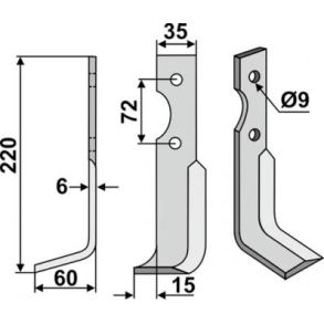 FRSERKNIV V. CASORZO. 220 x 6 x 35 mm