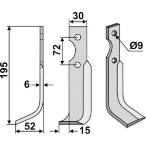 FRSERKNIV V CASORZO. 195 x 6 x 30 mm
