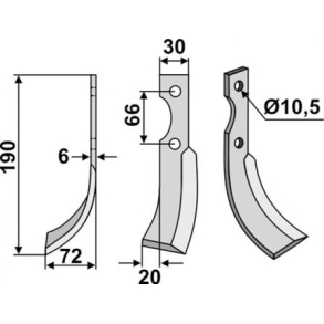 FRSERKNIV H FERRARI. 190 x 6 x 30 mm