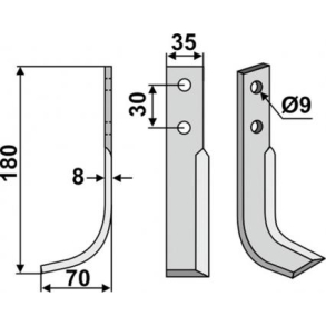 FRSERKNIV V GOLDONI. 180 x 8 x 35 mm