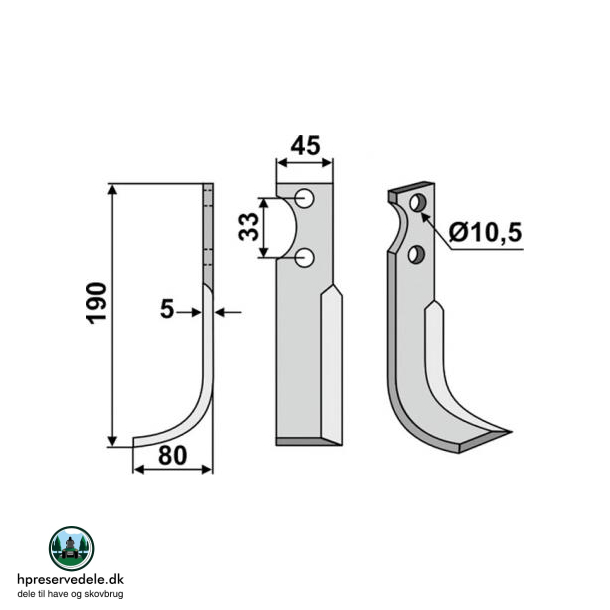 FRSERKNIV V GOLDONI. 190 x 5 x 45 mm