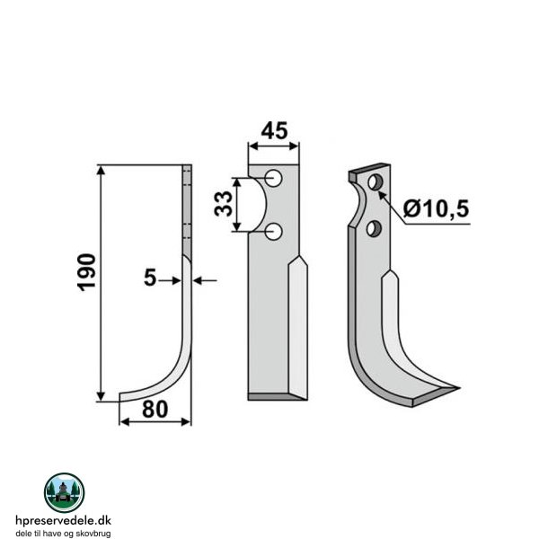 FRSERKNIV V GOLDONI. 190 x 5 x 45 mm
