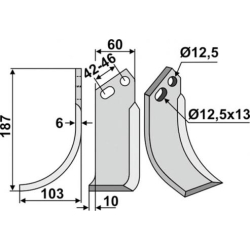 FRSERKNIV H GOLDONI. 187 x 6 x 60 mm