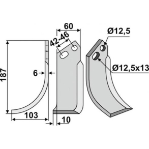 FRSERKNIV V GOLDONI. 187 x 6 x 60 mm