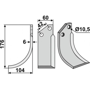 FRSERKNIV V GOLDONI. 176 x 6 x 60 mm