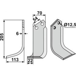 FRSERKNIV V GOLDONI. 205 x 6 x 70 mm