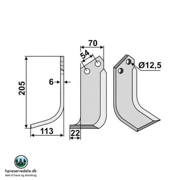 FRSERKNIV V GOLDONI. 205 x 6 x 70 mm