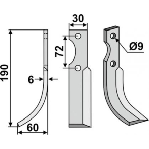 FRSERKNIV H HAKO. 190 x 60 mm