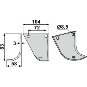 FRSERKNIV V. HAKO. 83 x 3,0 x 104 mm