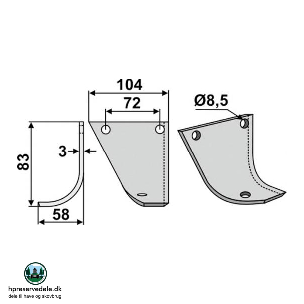 FRSERKNIV V. HAKO. 83 x 3,0 x 104 mm
