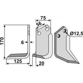 FR�SERKNIV H HOLDER. 170 x 125 mm
