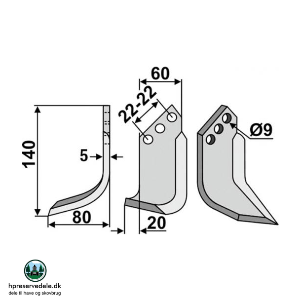 FRSERKNIV V HOLDER. 140 x 80 mm