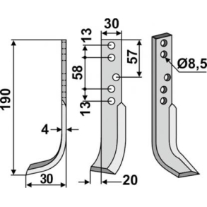 FR�SERKNIV H HOLDER. 190 x 30 mm