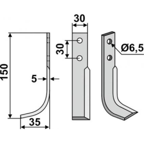 FR�SERKNIV H HOLDER. 150 x 35 mm