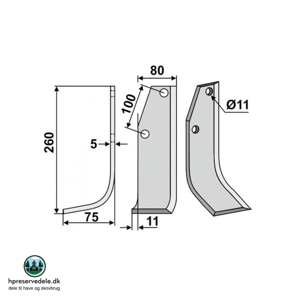 FRSERKNIV H HOLDER. 260 x 75 mm