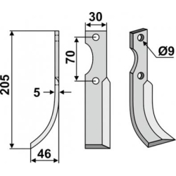 FRSERKNIV H HONDA. 205 x 5 x 30 mm