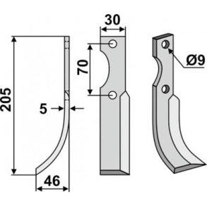 FRSERKNIV H HONDA. 205 x 5 x 30 mm