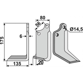 FRSERKNIV V MASCHIO. 175 x 6 x 80 mm