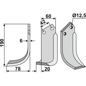 FR�SERKNIV V NIBBI. 190 x 6 x 60 mm