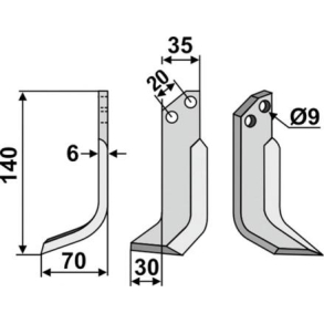 FRSERKNIV V GRILLO. 140 x 6 x 35 mm