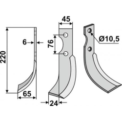 FRSERKNIV H GRILLO . 220 x 6 x 45 mm