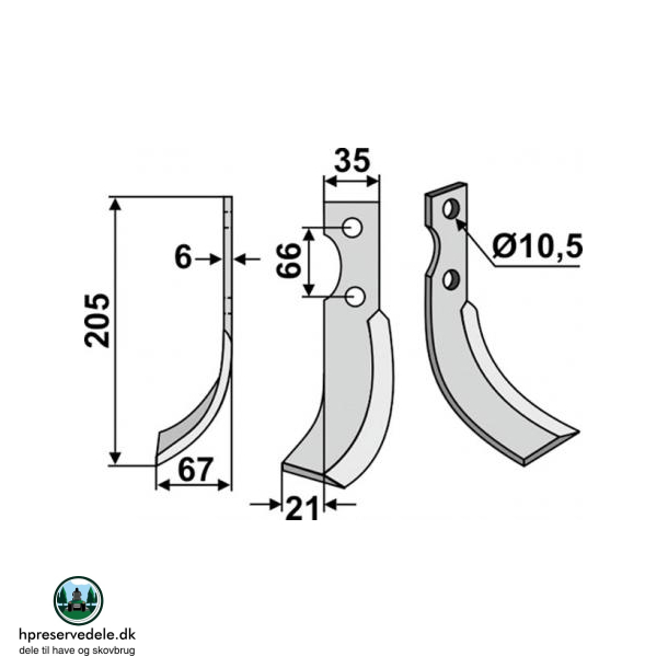FRSERKNIV V GRILLO. 205 x 6 x 35 mm