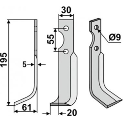 FRSERKNIV V GRILLO. 195 x 6 x 30 mm