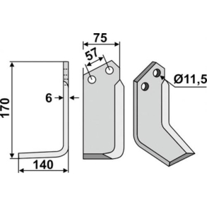 FR�SERKNIV V.HOWARD. 170 x 6 x 75 mm