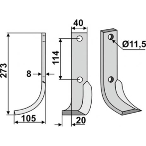 FR�SERKNIV V HOWARD. 273 x 8 x 40 mm