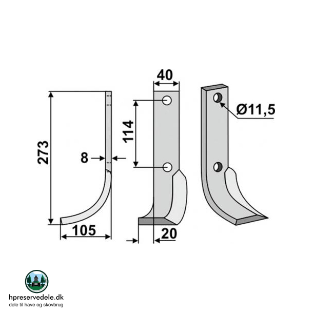 FRSERKNIV V HOWARD. 273 x 8 x 40 mm