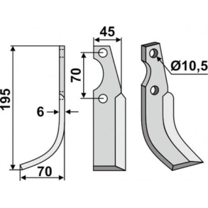 FRSERKNIV V. S.E.P. 195 x 6 x 45 mm