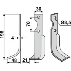 FR�SERKNIV V. AGRIA. 198 x 4 x 30 mm