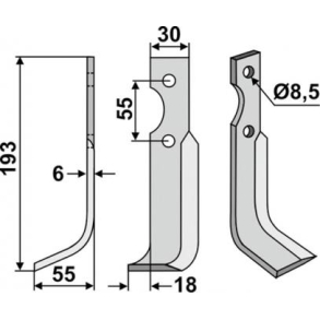 FRSERKNIV V. BCS. 193 x 6 x 30 mm