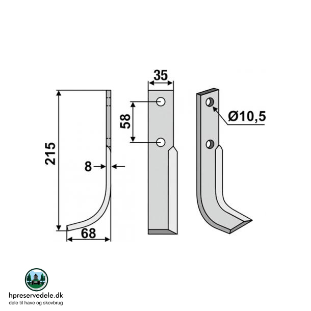 FRSERKNIV V BERTOLINI. 215 x 8 x 30 mm