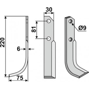 FRSERKNIV V BERTOLINI. 220 x 6 x 30 mm