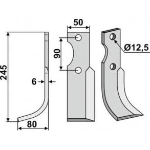 FRSERKNIV V BERTOLINI. 245 x 6 x 50 mm