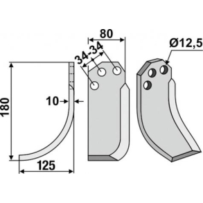 FRSERKNIV H CARRARO SPA. 180 x 10 x 80 mm