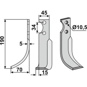 FR�SERKNIV V FORT. 190 x 5 x 45 mm