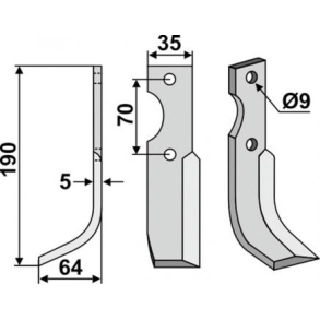 FR�SERKNIV V FORT. 190 x 5 x 35 mm