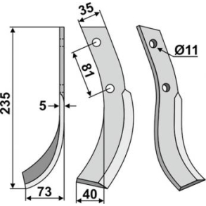 FRSERKNIV H HONDA. 235 x 5 x 35 mm