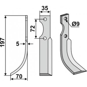 FR�SERKNIV V NIBBI. 197 x 5 x 35 mm