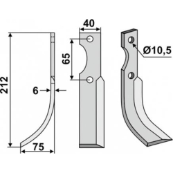 FR�SERKNIV H NIBBI. 212 x 6 x 40 mm