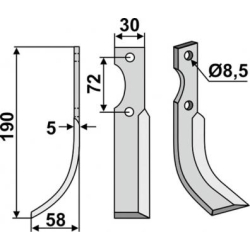 FR�SERKNIV V NIBBI. 190 x 5 x 30 mm